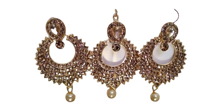 Golden Kundan Stone Earring