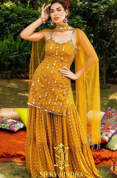 Silk Sharara Suit