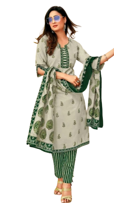 Printed Cotton Suit